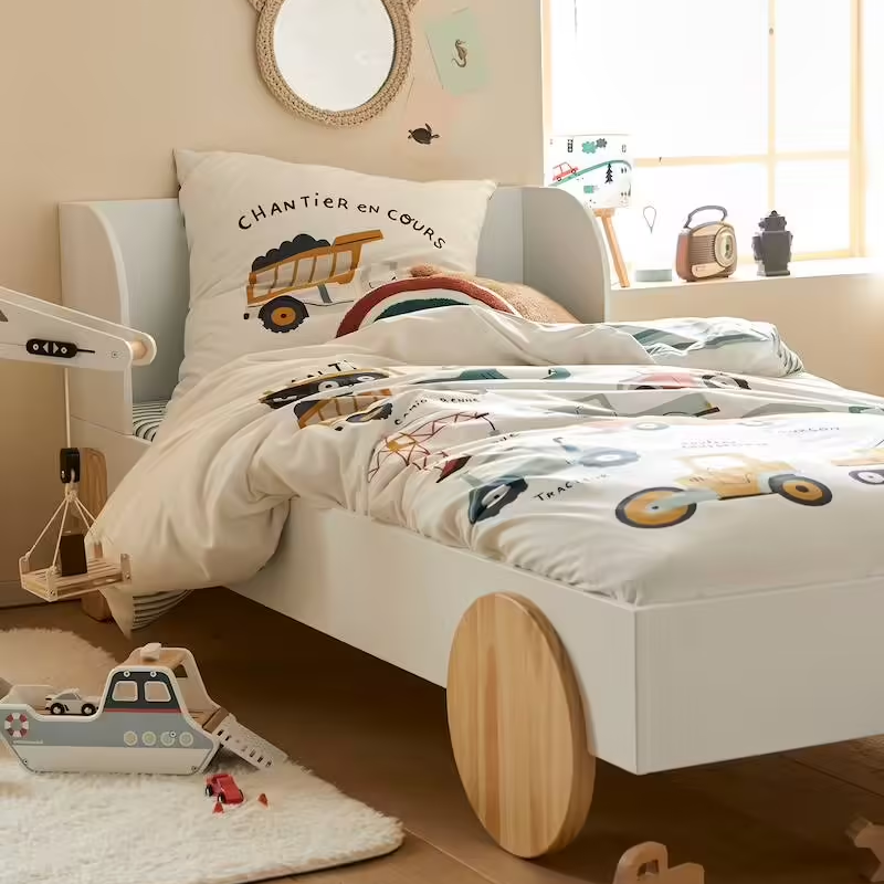 Lit enfant évolutif VERTBAUDET Rollie blanc/bois