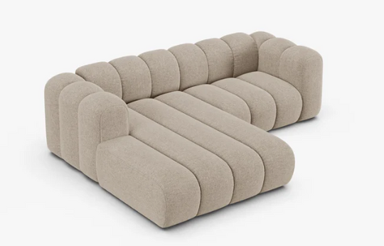 Canapé d'angle gauche MICADONI Lupine 3 places beige