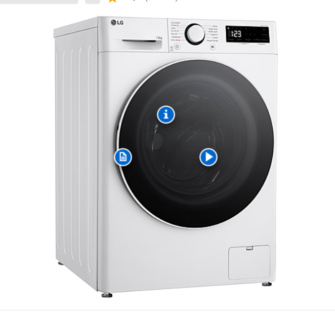 Lave-linge LG F34R50WHS – 13 kg – 1400 tr/min