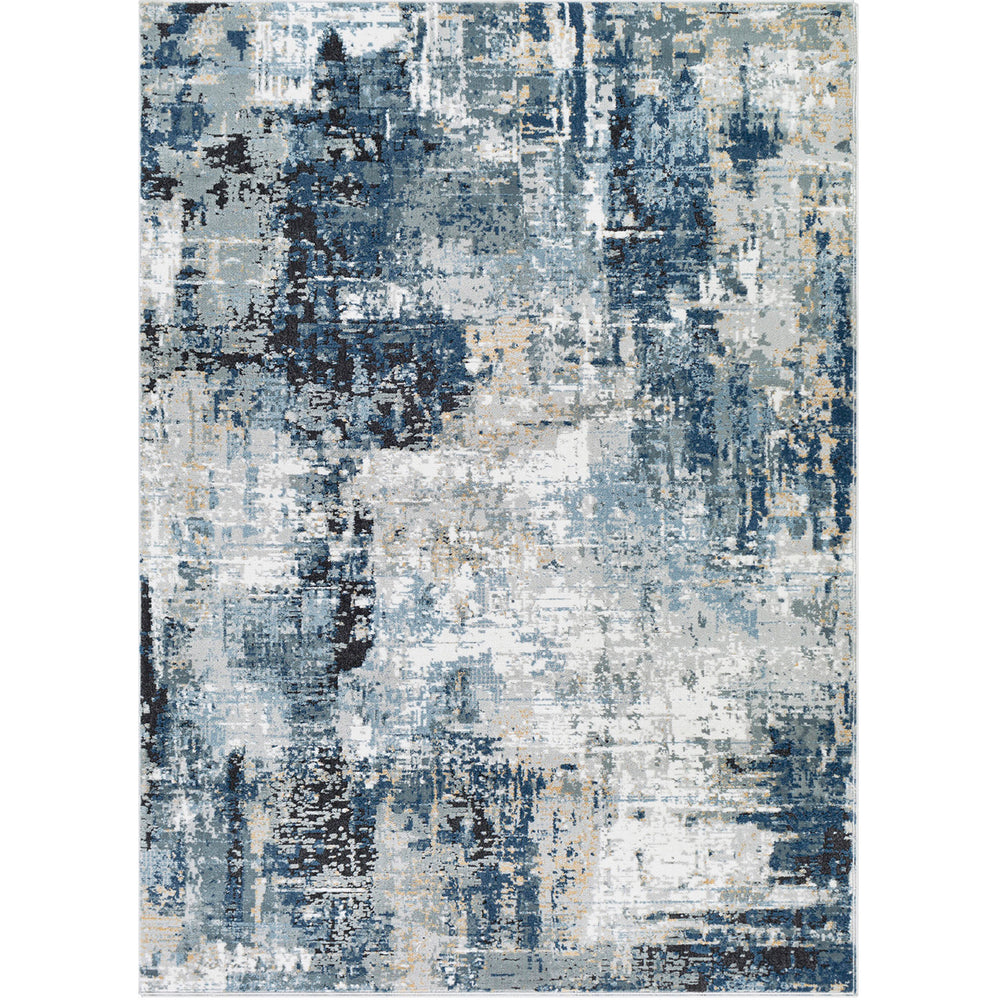 Tapis Abstrait Moderne Bleu/Gris/Beige Paris