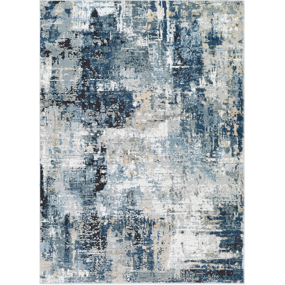 Tapis Abstrait Moderne Bleu/Gris/Beige Paris