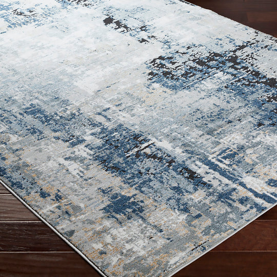 Tapis de Couloir Abstrait Moderne Bleu/Gris/Beige Paris