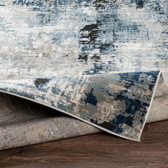 Tapis Abstrait Moderne Bleu/Gris/Beige Paris