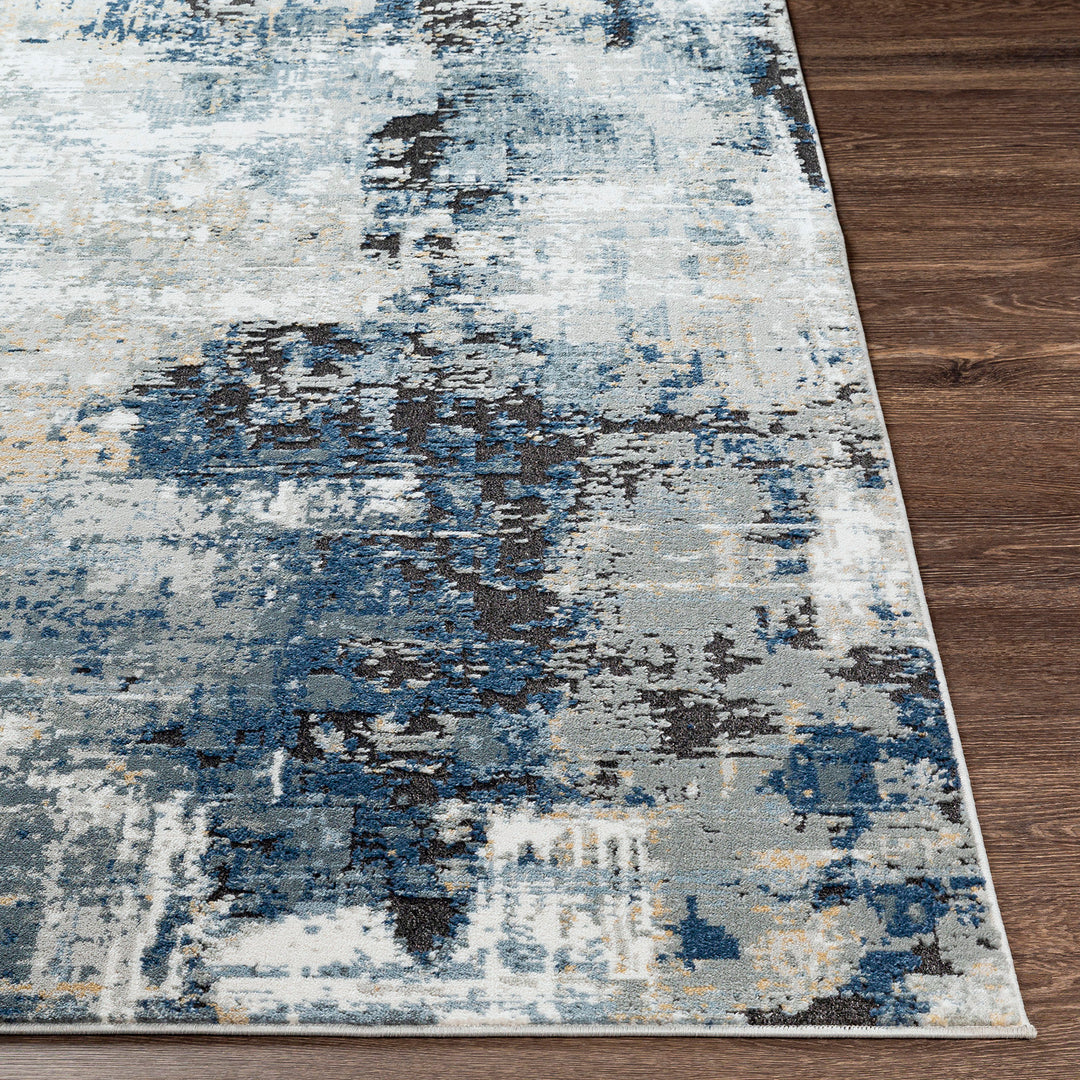 Tapis de Couloir Abstrait Moderne Bleu/Gris/Beige Paris