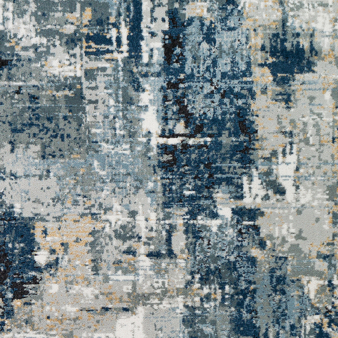 Tapis de Couloir Abstrait Moderne Bleu/Gris/Beige Paris