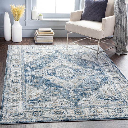Tapis Vintage Oriental Bleu/Gris/Ivoire London
