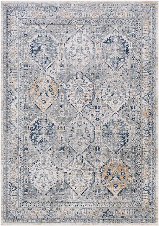 Tapis Vintage Oriental Gris/Bleu/Brun Moga