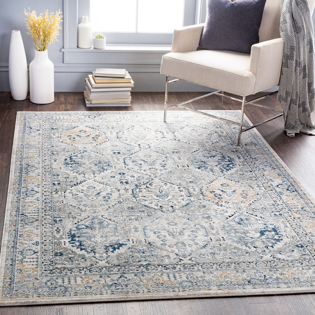 Tapis Vintage Oriental Gris/Bleu/Brun Moga