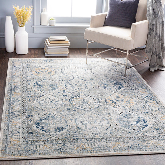Tapis Vintage Oriental Gris/Bleu/Brun Moga