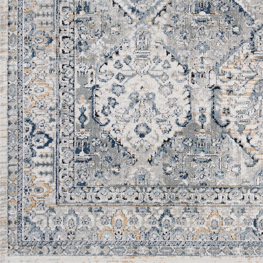 Tapis Vintage Oriental Gris/Bleu/Brun Moga
