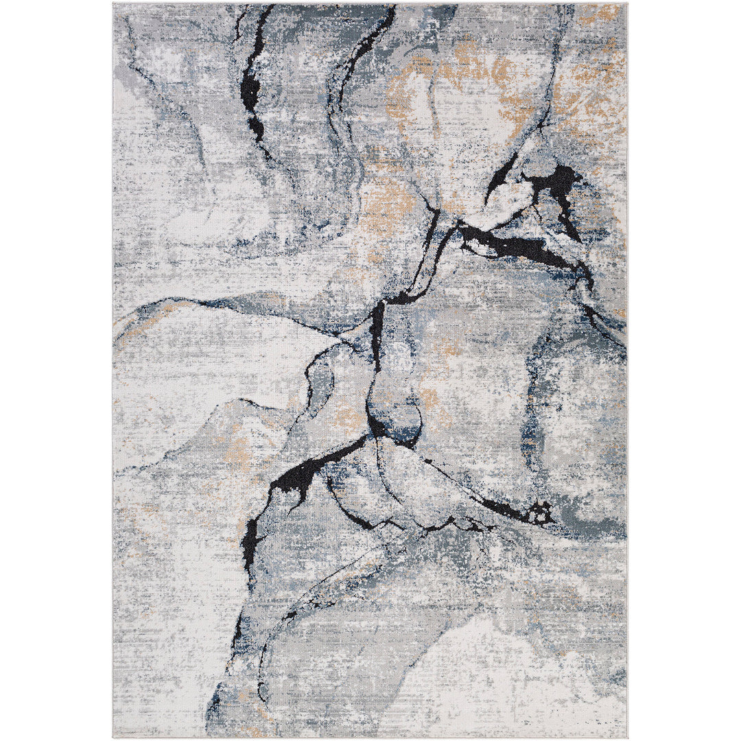 Tapis Abstrait Moderne Ivoire/Gris Berlin