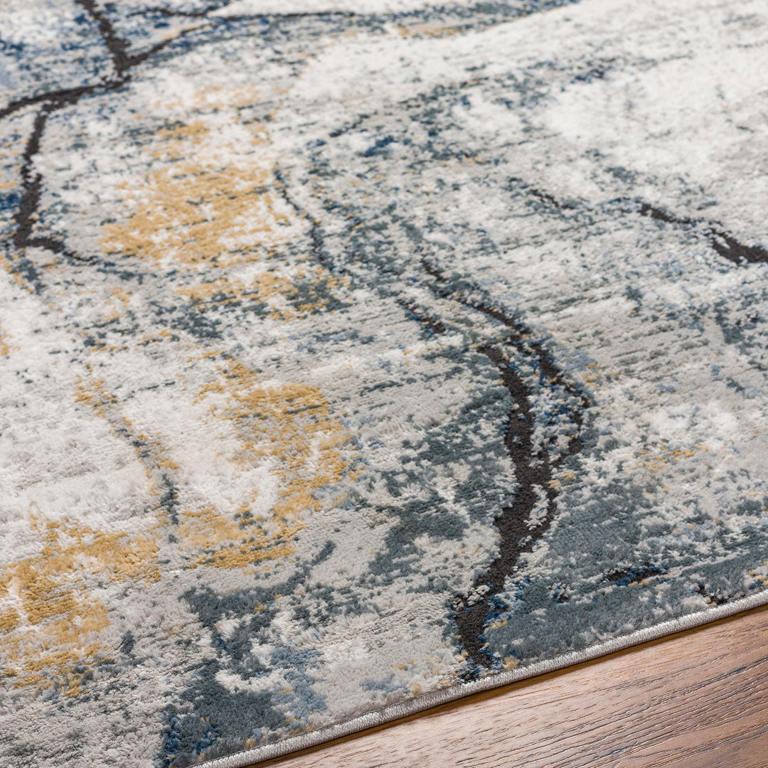 Tapis Abstrait Moderne Ivoire/Gris Berlin