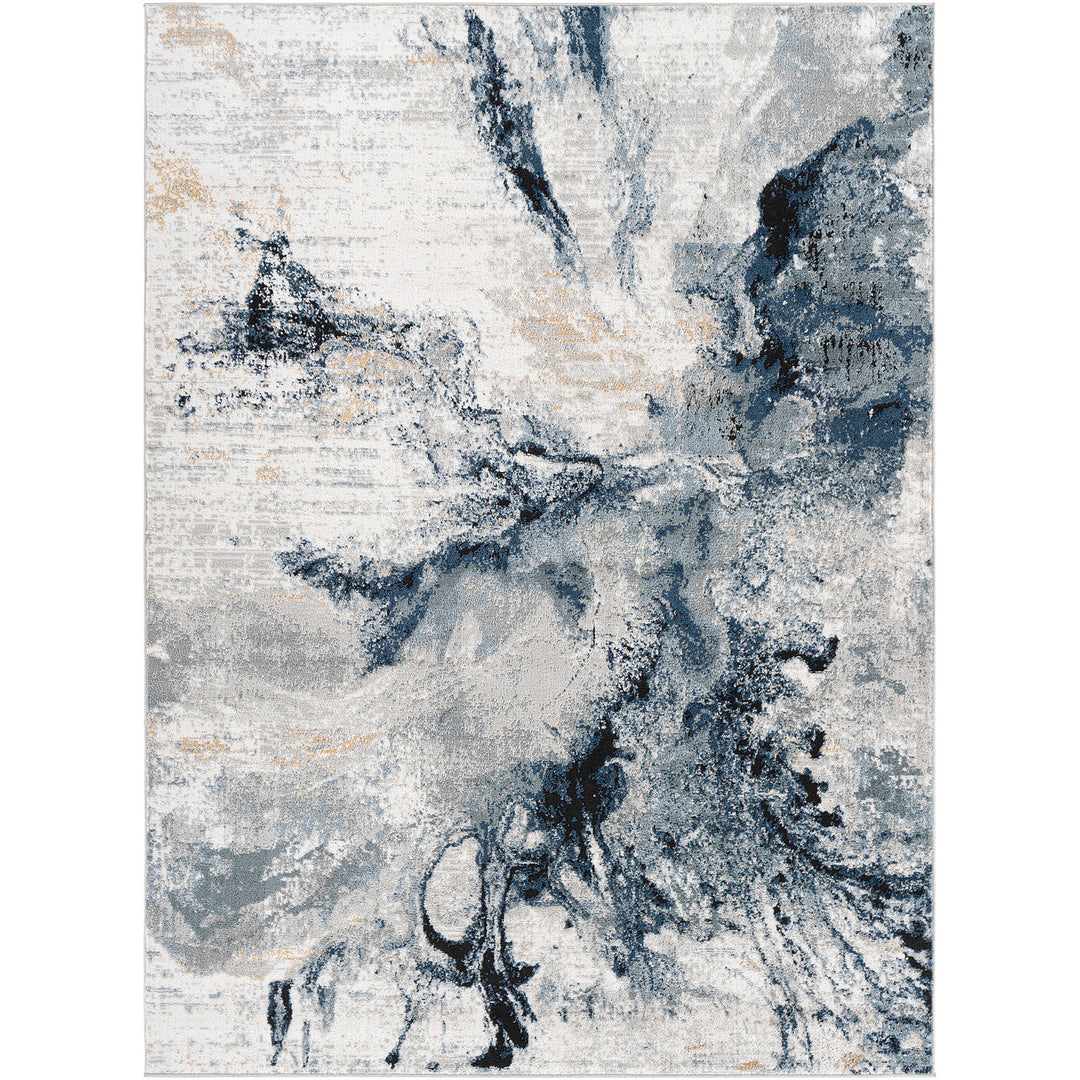 Tapis Abstrait Moderne Bleu/Gris New