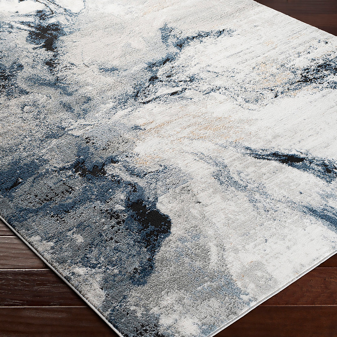 Tapis Abstrait Moderne Bleu/Gris New