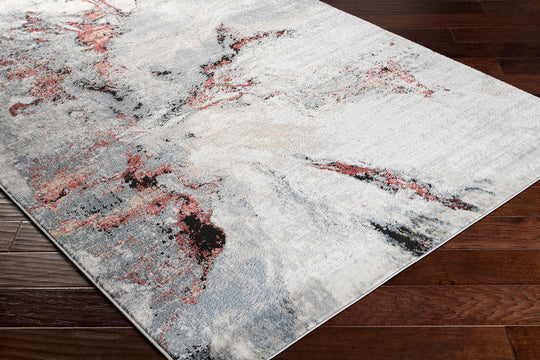 Tapis Abstrait Moderne Gris/Rouge New