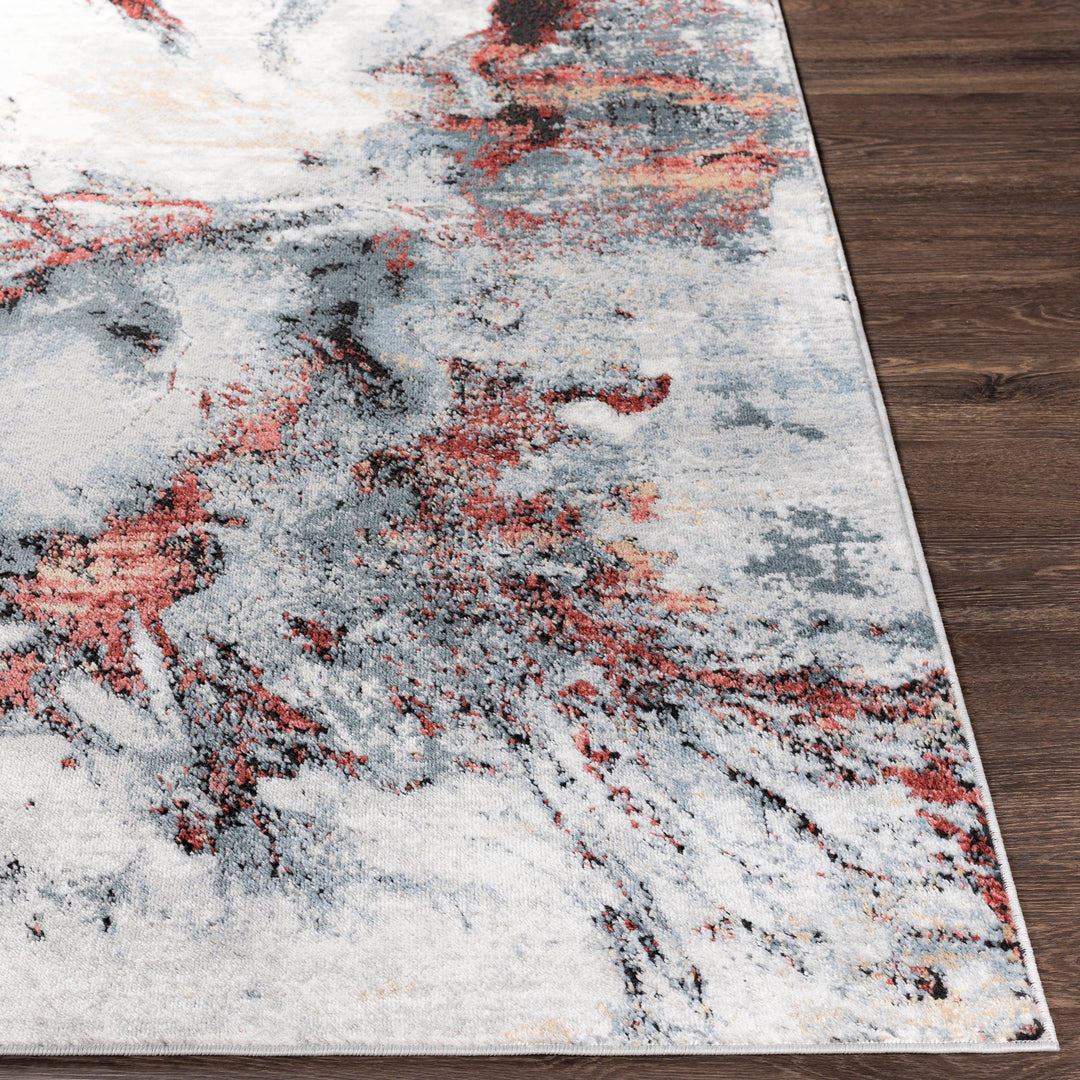 Tapis Abstrait Moderne Gris/Rouge New