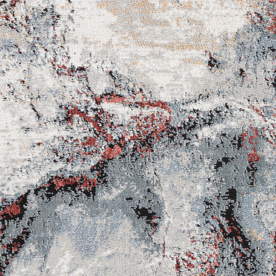Tapis Abstrait Moderne Gris/Rouge New