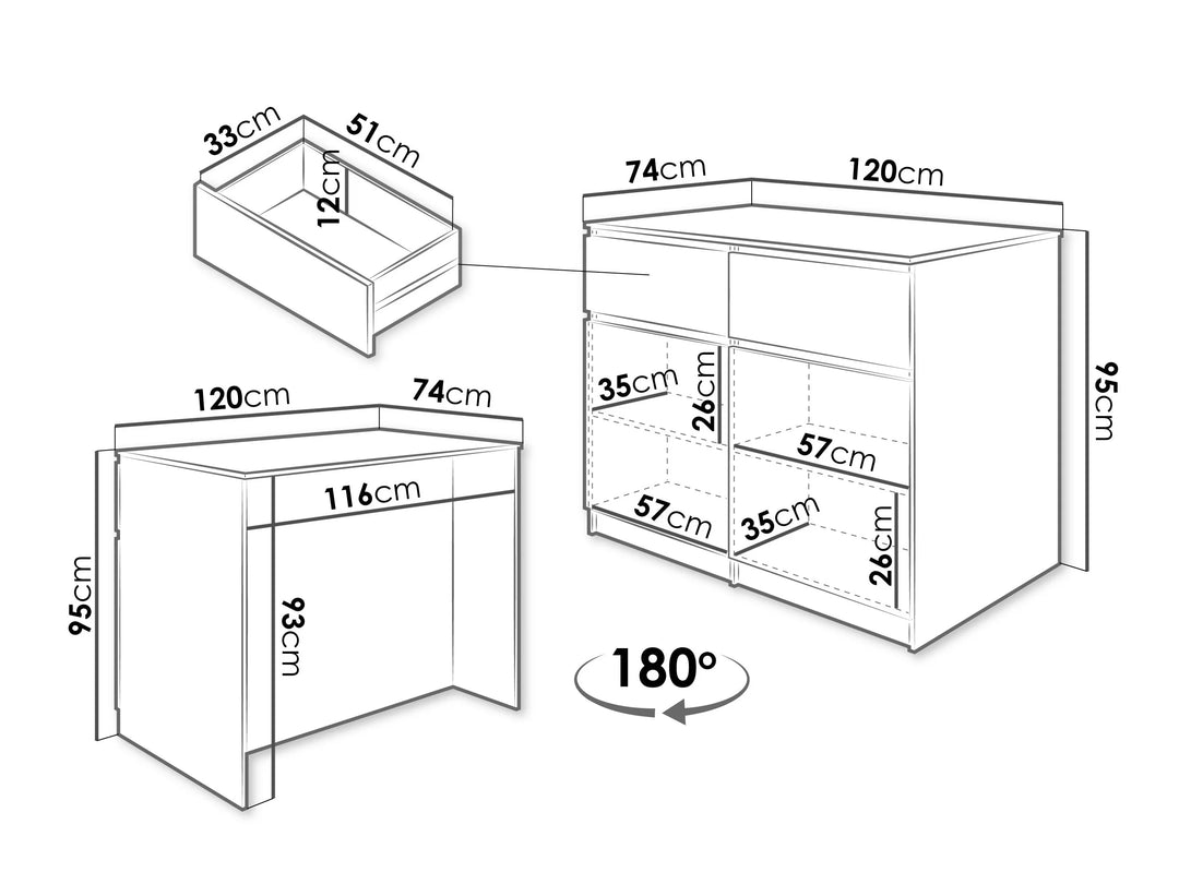 Îlot de cuisine MOBILIER 1 Comfivo Cantal (Cachemire) — photo produit