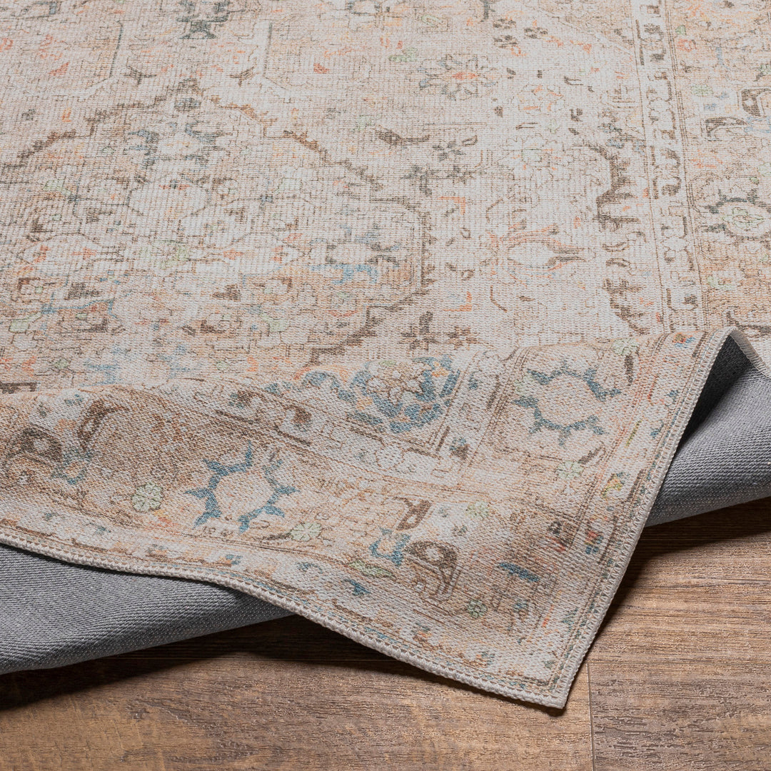 Tapis Vintage Lavable en Machine Marron/Gris Baku
