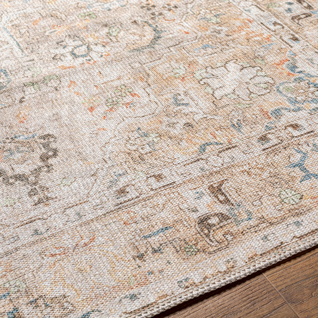 Tapis Vintage Lavable en Machine Marron/Gris Baku
