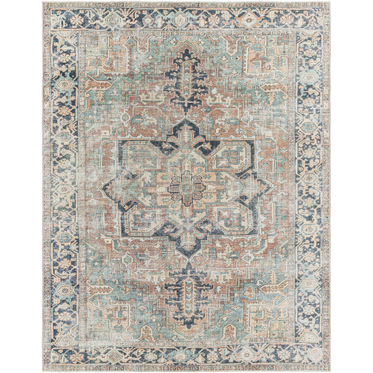 Tapis Vintage Lavable en Machine Rouge/Bleu Monza