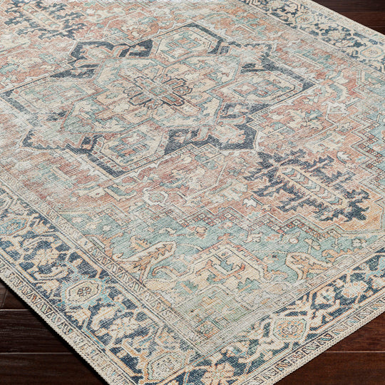 Tapis Vintage Lavable en Machine Rouge/Bleu Monza