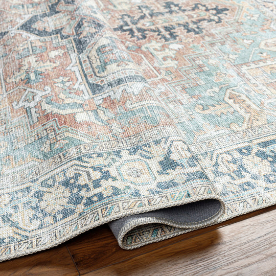 Tapis Vintage Lavable en Machine Rouge/Bleu Monza