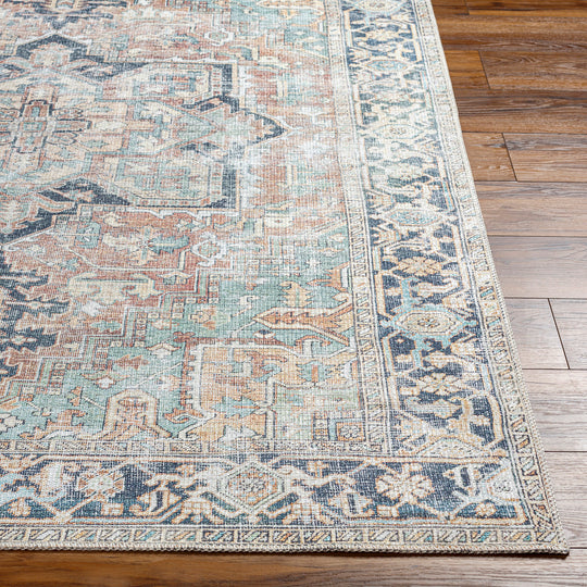 Tapis Vintage Lavable en Machine Rouge/Bleu Monza