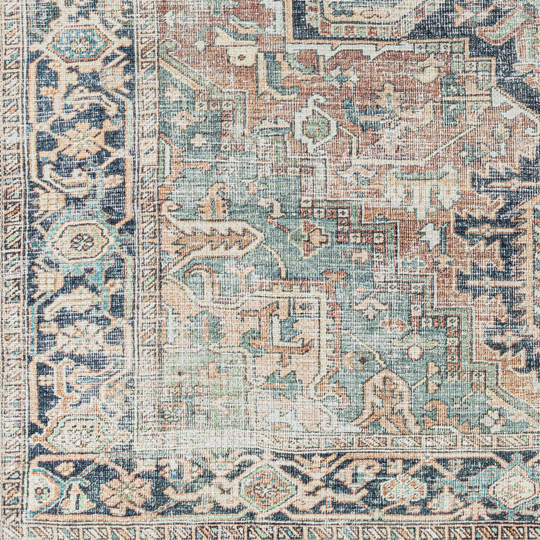 Tapis Vintage Lavable en Machine Rouge/Bleu Monza