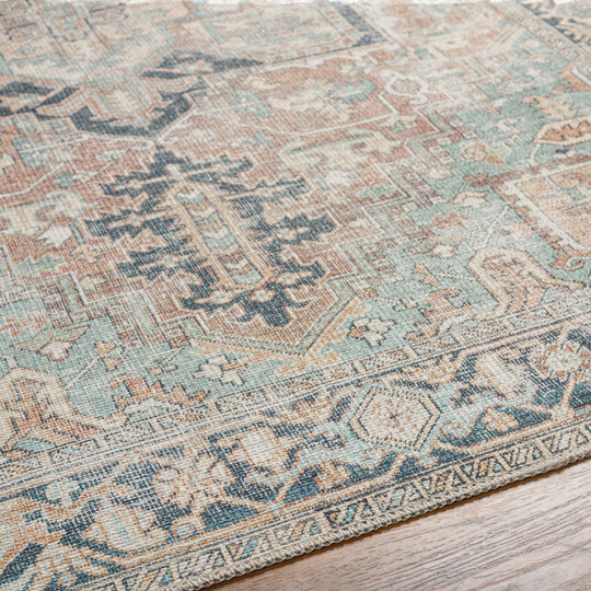 Tapis Vintage Lavable en Machine Rouge/Bleu Monza