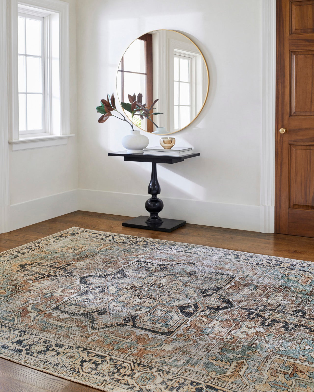 Tapis Vintage Lavable en Machine Rouge/Bleu Monza