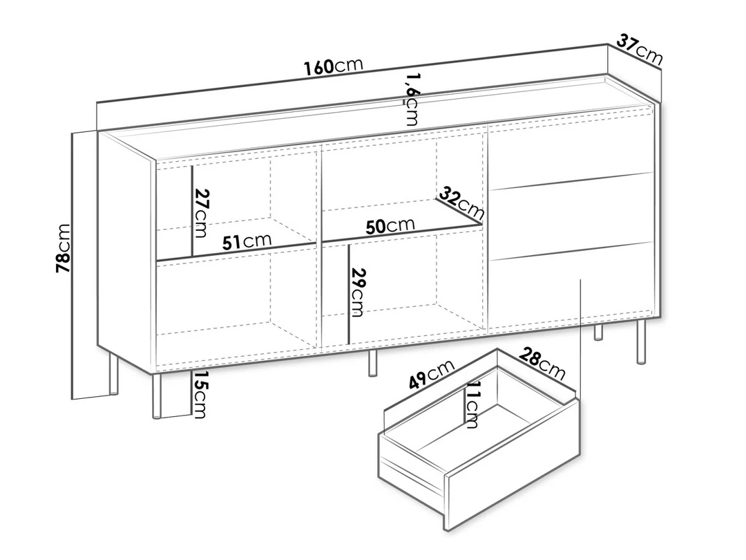 Commode MOBILIER 1 Comfivo Belviro (Noyer) — photo produit