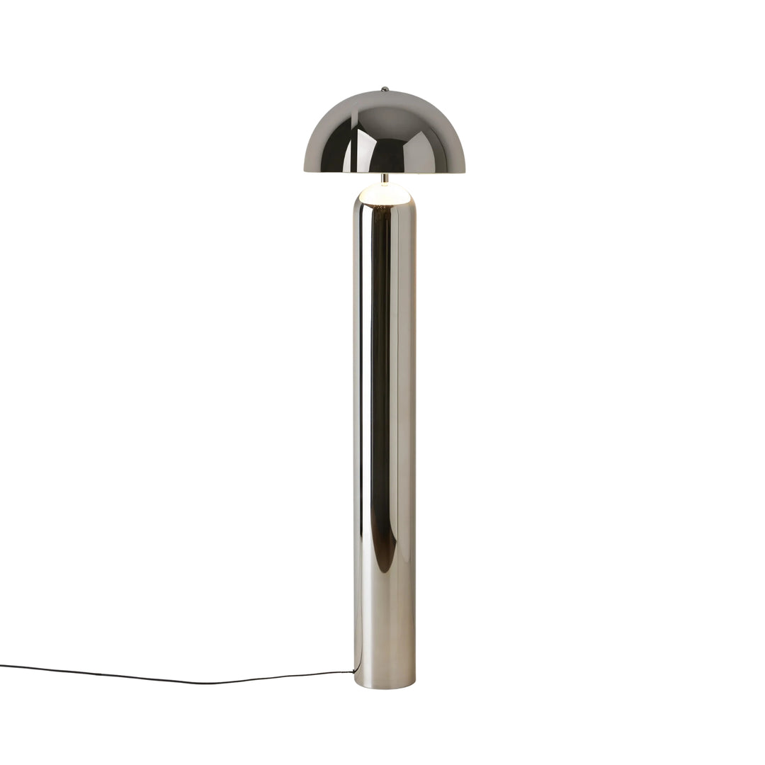 Lampadaire rétro WESTWING Walter gris chrome brillant
