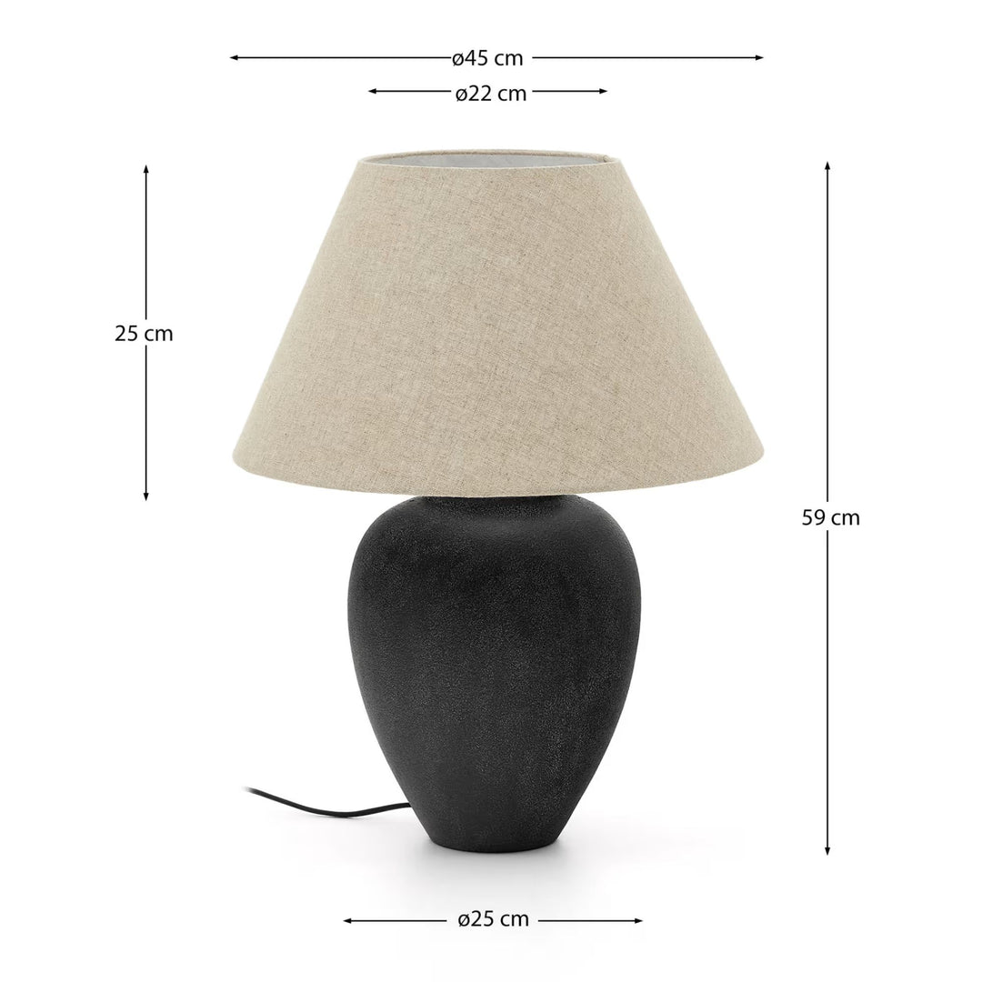 Lampe KAVE HOME Mercadal en céramique avec finition noire