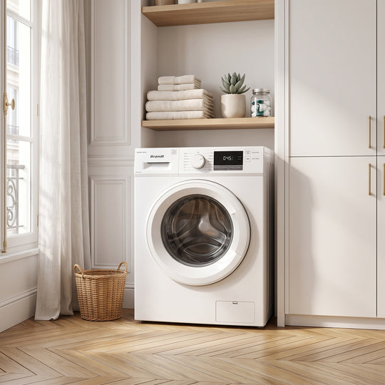 Lave-linge hublot BRANDT WFB173QW 7kg — en situation