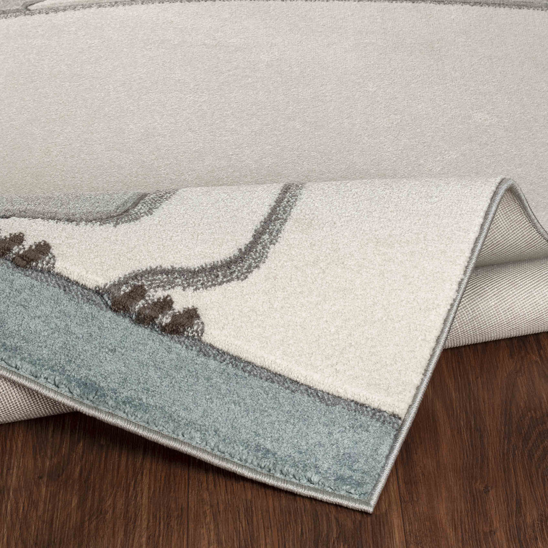 Tapis Enfant Ours/Lapin Nuit Étoilée Blanc/Gris Cloudy