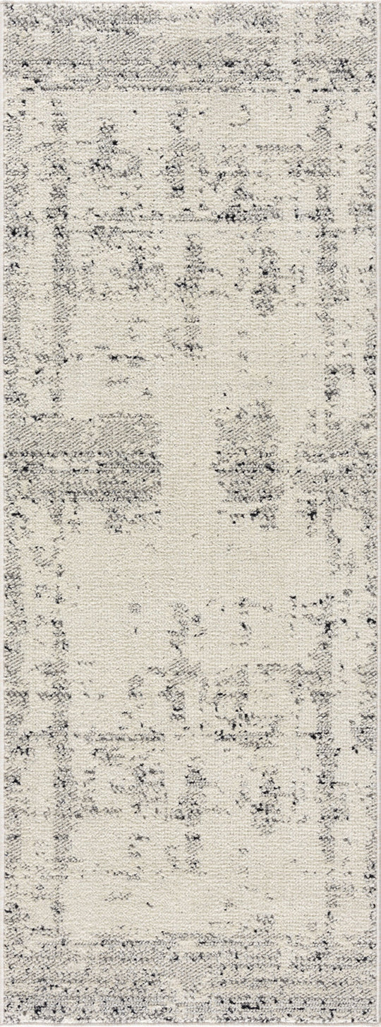 Tapis de Couloir Abstrait Moderne Ivoire/Gris Oyama