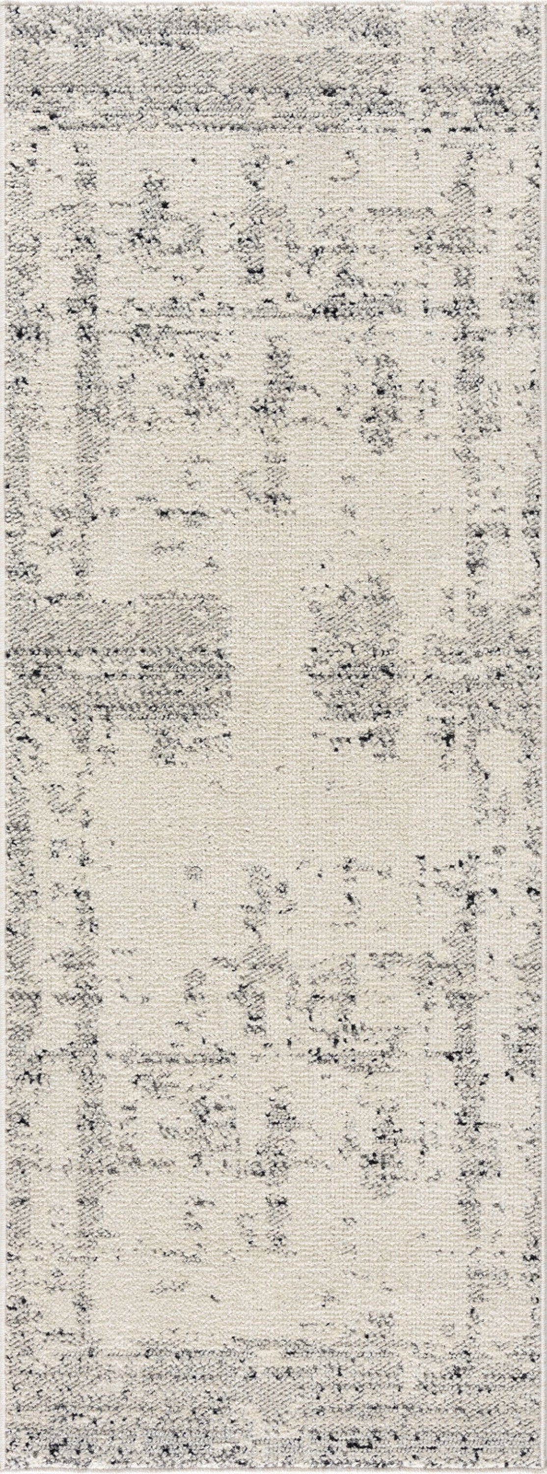 Tapis de Couloir Abstrait Moderne Ivoire/Gris Oyama