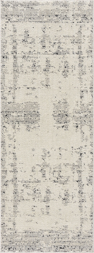 Tapis de Couloir Abstrait Moderne Ivoire/Gris Oyama