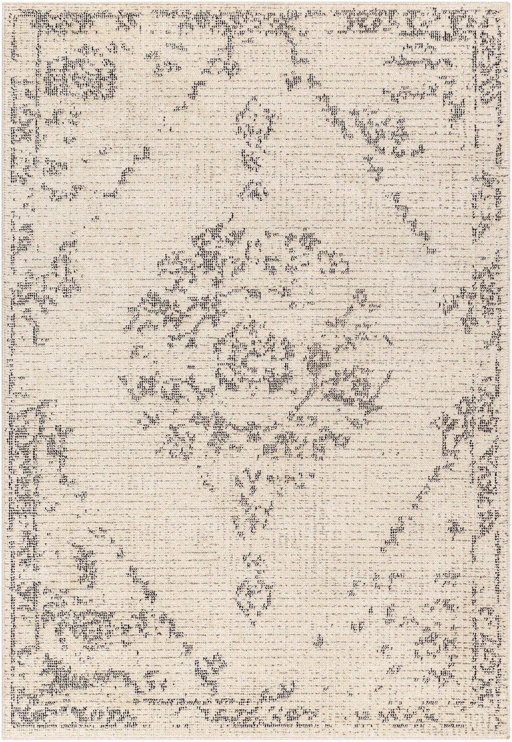 Tapis Vintage Oriental Ivoire/Gris Otsu