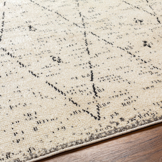 Tapis de Couloir Berbère Ethnique Ivoire/Gris Onojo