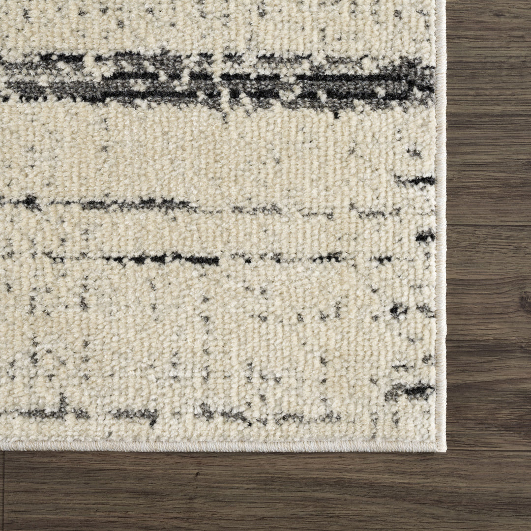 Tapis de Couloir Scandinave Moderne Ivoire/Gris Okaya