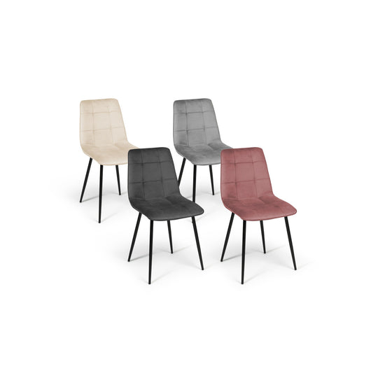 Lot de 4 chaises Linda mix couleurs