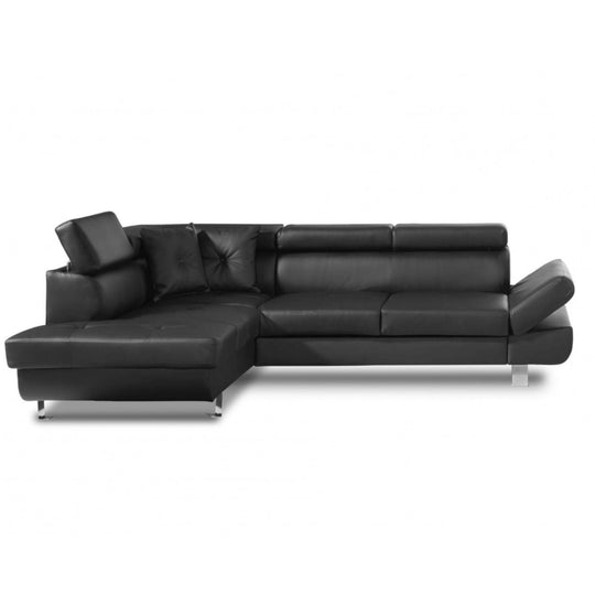 Canapé d'angle gauche convertible BEST MOBILIER Lisbona 5 places Noir