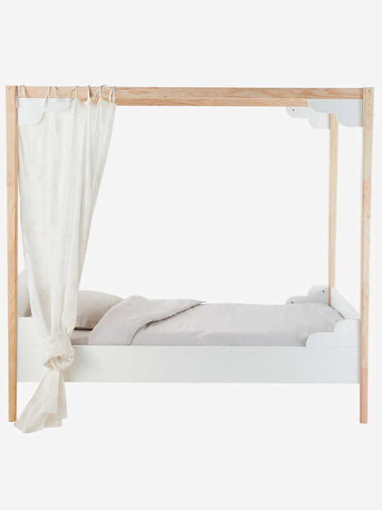 Lit à baldaquin enfant LIGNE ROMANCE Blanc – Vertbaudet