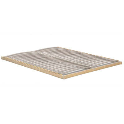 Lit avec sommier LES TENDANCES Lenzo en simili cuir Beige 200x200cm
