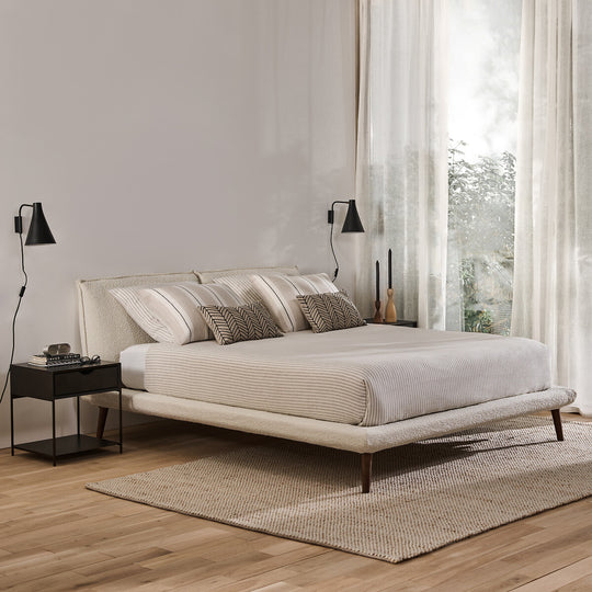 Lit bouclette + sommier 180x200cm, Aurore design E. Gallina AM.PM