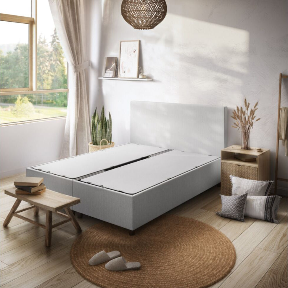 Lit coffre Le Roi du Matelas Alpha Gris clair 160x200cm