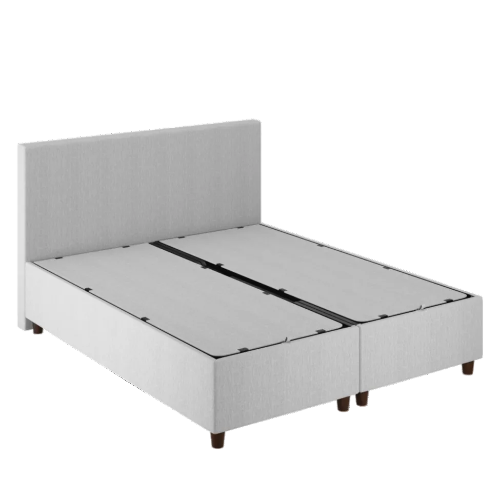 Lit coffre Le Roi du Matelas Alpha Gris clair 160x200cm