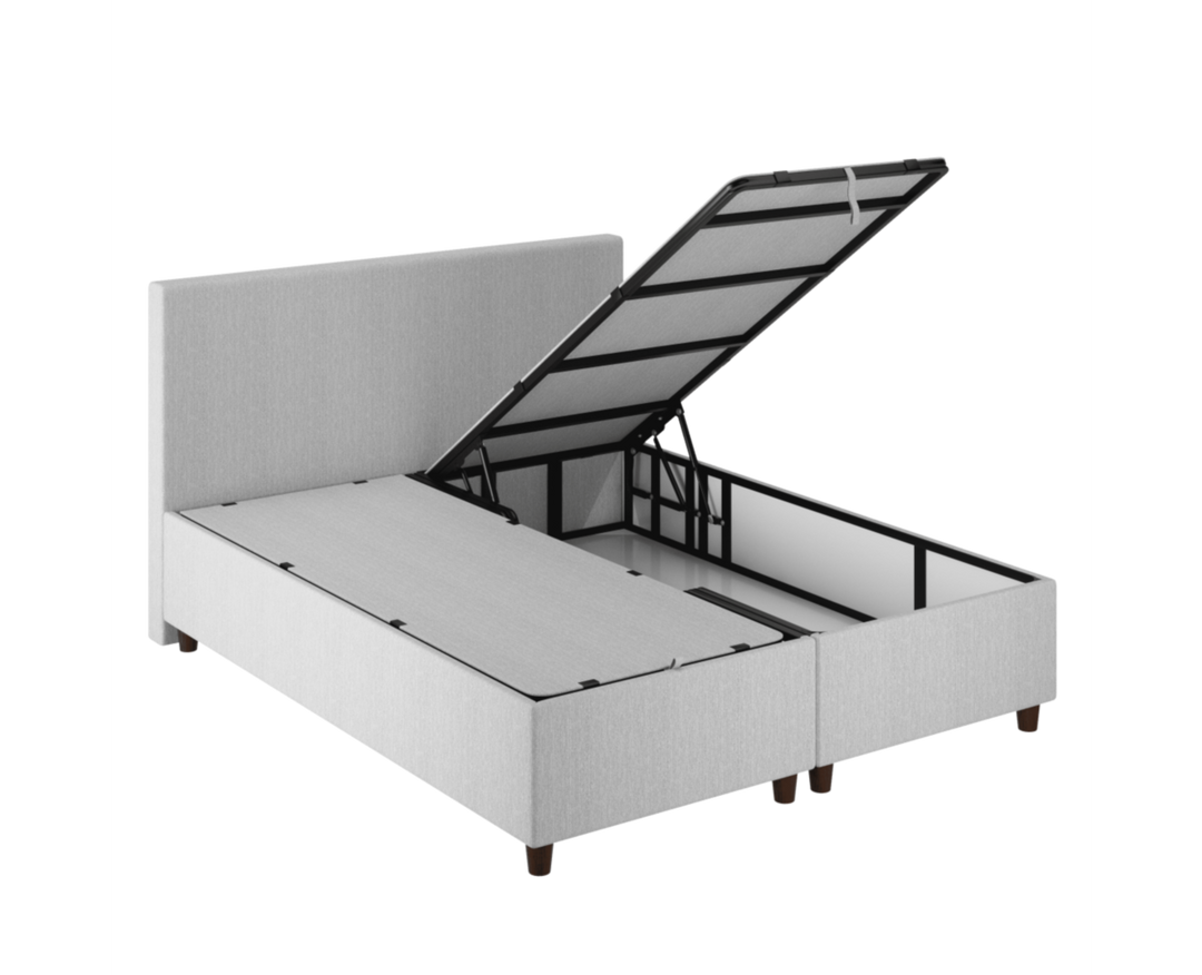 Lit coffre Le Roi du Matelas Alpha Gris clair 160x200cm